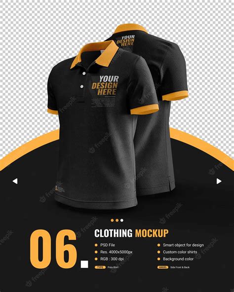 Premium PSD | Mockup male black polo shirt with short arm view side ...