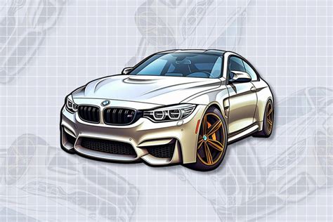 🚗 White BMW M4 | Racing Elegance PNG Sticker Download 💨