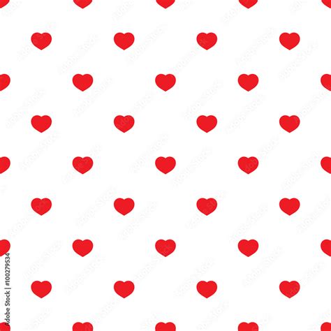 Red hearts seamless pattern on white background. Fashion love graphics design. Modern stylish ...