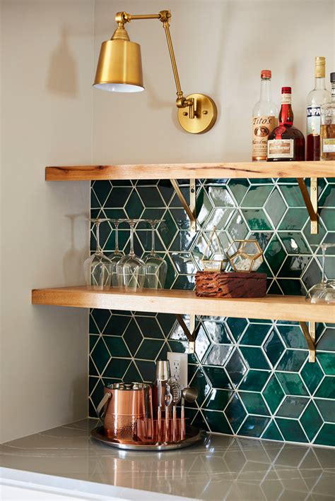 Green Backsplash Tile Sale - Hexagon Backsplash Kitchen Tile Tiles Trim Island Vanity ...