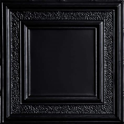 FROM PLAIN TO BEAUTIFUL IN HOURS County Cork 2 ft. x 2 ft. Tin Ceiling Tiles Lay-in Satin Black ...