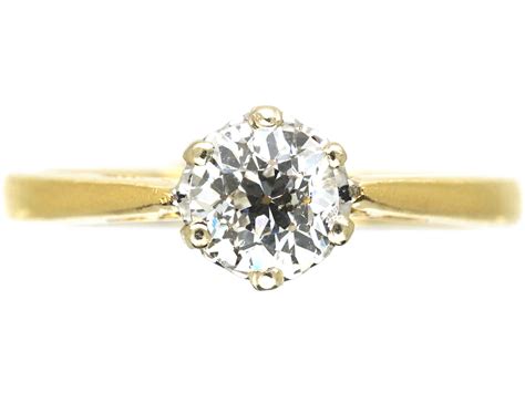 18ct Gold & Half Carat Diamond Solitaire Ring (645N) | The Antique Jewellery Company