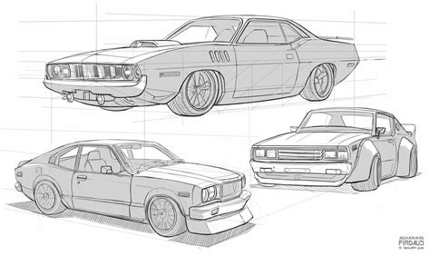 Car Perspective Drawing at PaintingValley.com | Explore collection of Car Perspective Drawing