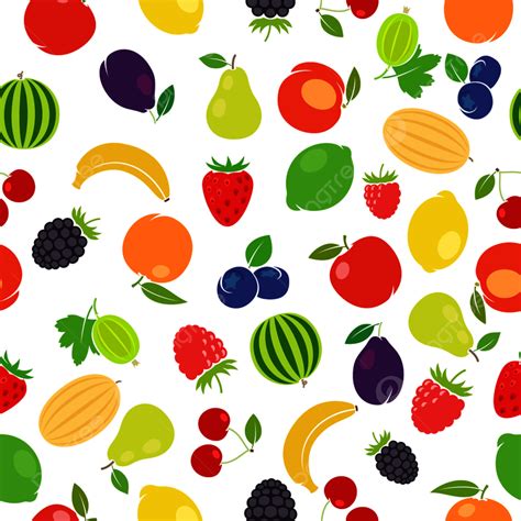 Fruits Colorful Pattern On White Background, Doodle, Cute, Eating Background Image And Wallpaper ...