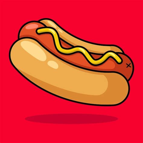 Free Vector | Hot Dog Coloured Outline