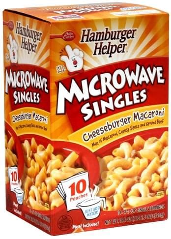 Hamburger Helper Cheeseburger Macaroni Microwave Singles - 10 ea, Nutrition Information | Innit