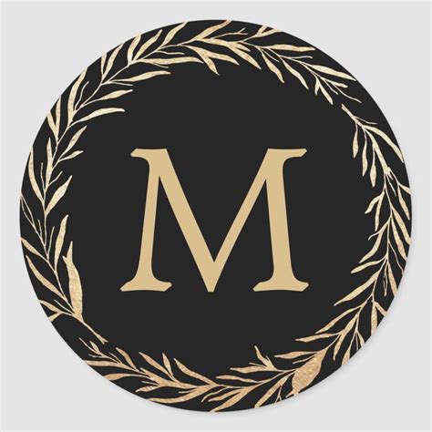 Glamorous Gold Monogram Classic Round Sticker | Zazzle | Gold monogram, Monogram stickers ...