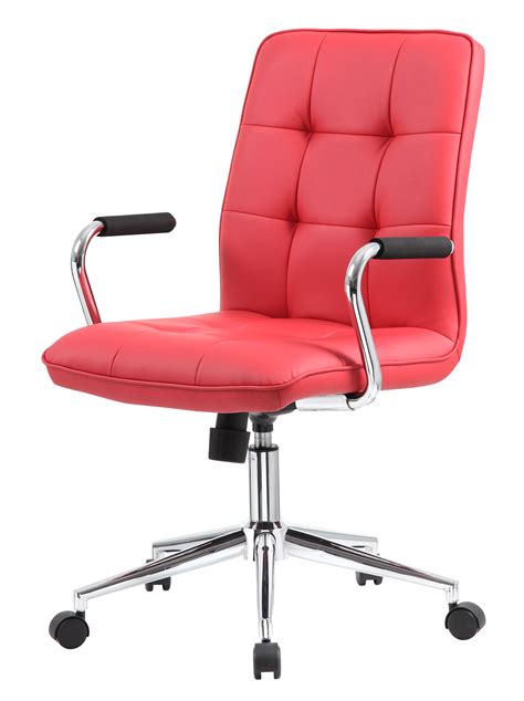 Modern Office Chair w/Chrome Arms-Red – BossChair