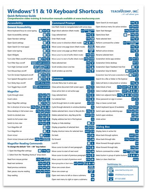 Windows 11 and 10 Keyboard Shortcuts Quick Reference Guide – TeachUcomp, Inc.