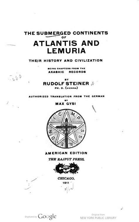 The submerged continents of Atlantis and Lemuria, their history ... | HathiTrust | Rudolf ...