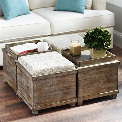 25+ bästa DIY storage ottoman coffee table idéerna på Pinterest