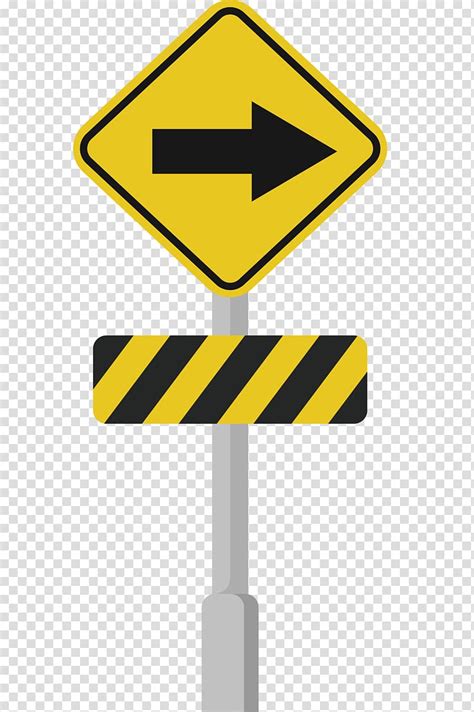 Right arrow signage illustration, Traffic sign , Right road sign transparent background PNG ...