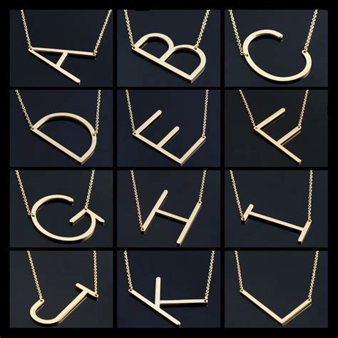 Initial 1Pc Stainless Steel Large 26 A S Letters New Personalized Jewelry Necklaces & Pendants ...