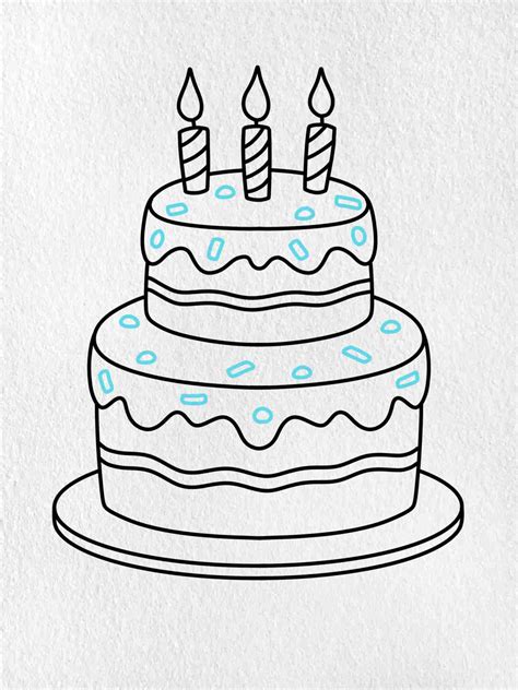 Cute Birthday Cake Drawing - HelloArtsy