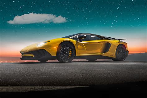 Yellow Lamborghini Aventador