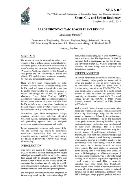 (PDF) LARGE PHOTOVOLTAIC POWER PLANT DESIGN