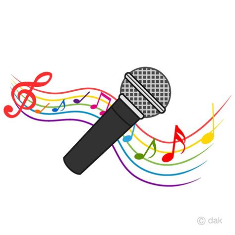 Microphone and Music Note Waving Clip Art Free PNG Image｜Illustoon | Music notes, Free clip art ...