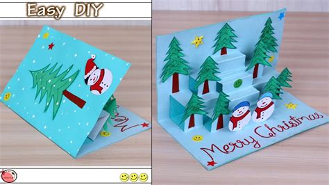 Very Easy ! DIY 3D Christmas Pop Up Card - How to make Christmas tree Card at Home, Craft