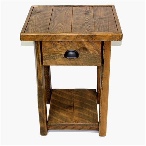 Rustic Wood 1 Drawer Nightstand | Four Corner Furniture | Bozeman MT