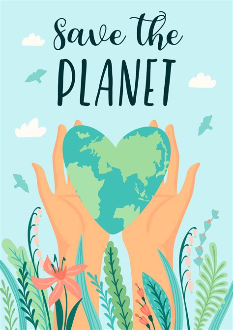 Earth Day Save Nature Poster 1361751 Vector Art at Vecteezy