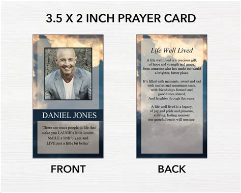 Sky Funeral Prayer Card – Funeral Templates