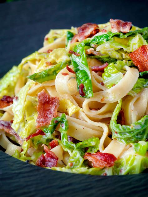 Cabbage Pasta with Bacon and Mustard - Krumpli