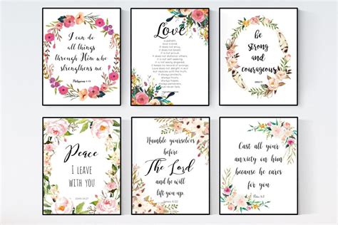 50 Bible Verse Printable Set Christian Wall Art Bible Verses | Etsy