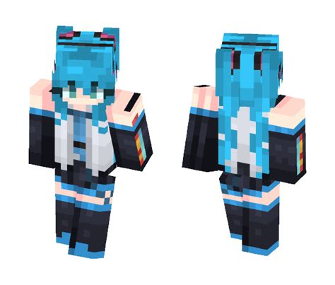 Hatsune Miku Minecraft Skin Layout