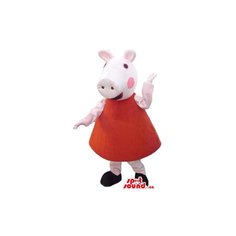 Peppa Pig in red robe cartoon character Mascot costume - SpotSound Mascots in Canada / US ...