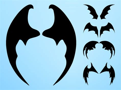 Bat Wings Silhouettes Vector Art & Graphics | freevector.com