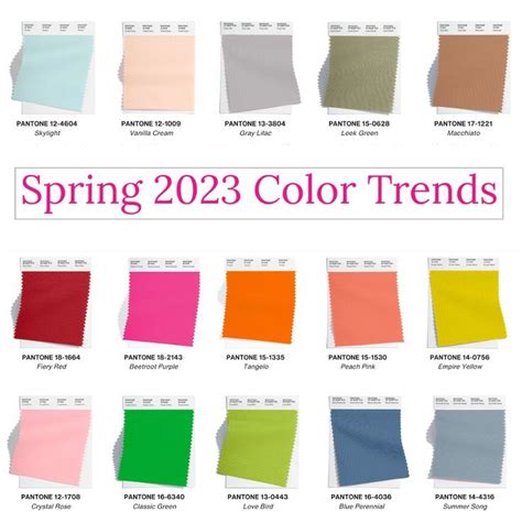 the color chart for spring 2013, with different colors in each section and text that says spring