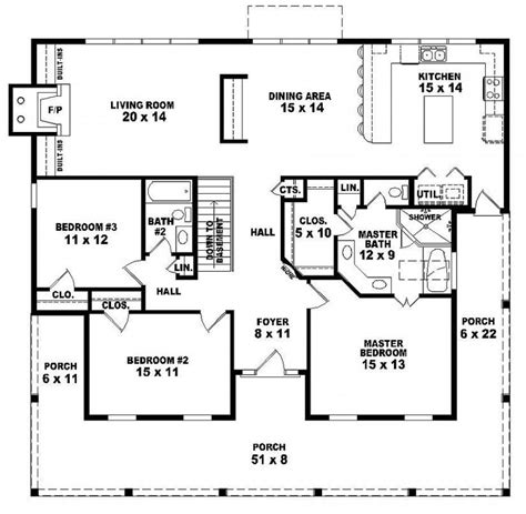 One Floor House Plans 3 Bedrooms - Flooring Images