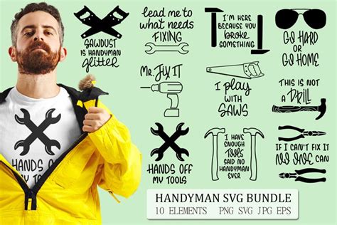 Handyman Quotes SVG Bundle | Funny design for Repairman