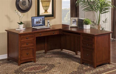 L Shaped Office Desk Solid Wood