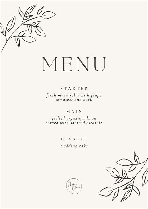 Formal Dinner Menu Template - Free Sample, Example & Format Templates - Free Sample, Example ...