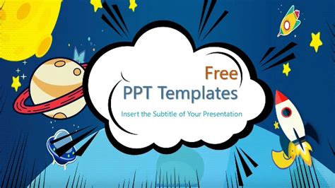 Cartoon Space Theme Child Growth PowerPoint Templates & Google Slides