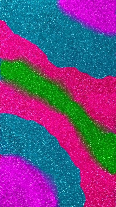 Glitter Wallpaper in Blue, Pink, and Green