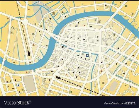 City street map Royalty Free Vector Image - VectorStock