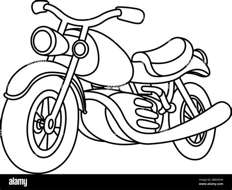 Outlined motorcycle. Vector line art illustration coloring page Stock Vector Image & Art - Alamy