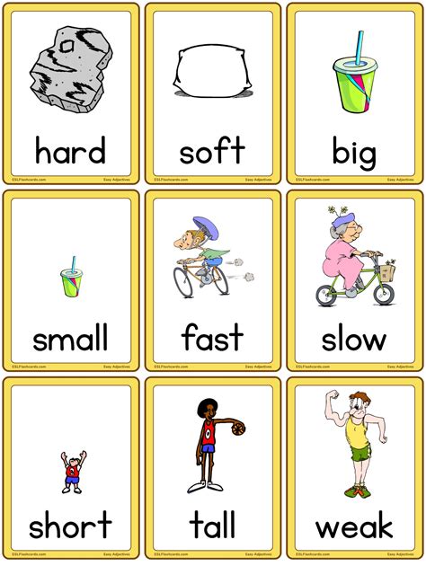 Easy Adjectives Esl Flashcards Flashcards Printable Flash Cards | My XXX Hot Girl