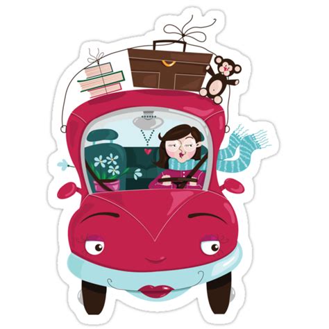 "Girly Car" Stickers by oksancia | Redbubble