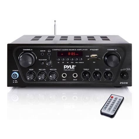 Pyle PTA24BT Bluetooth Home Audio 250 Watt 2 Channel Amplifier Stereo Receiver, 1 Piece - Fry’s ...