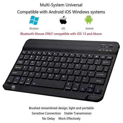 New Ultra-Slim Bluetooth Keyboard and Mouse Combo Rechargeable Portable Wireless Keyboard Mouse ...