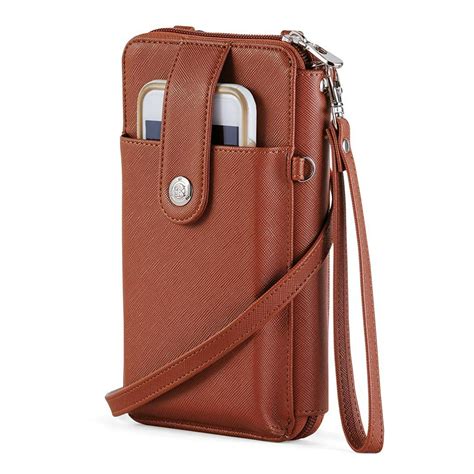 Collections Etc. - RFID Crossbody Cell Phone Wallet with Adjustable Strap - Walmart.com ...