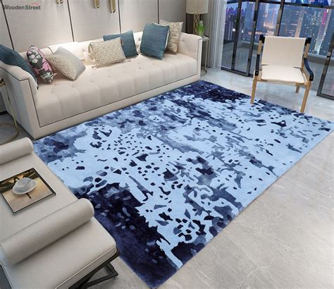 Buy Blue Hand Tufted Rug (84 x 60 inch) Online in India at Best Price - Modern Carpets & Rugs ...