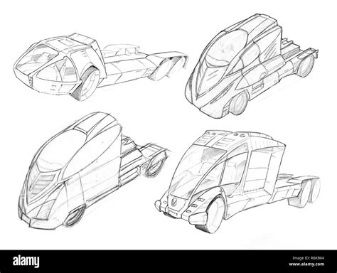 Futuristic car draw Cut Out Stock Images & Pictures - Alamy