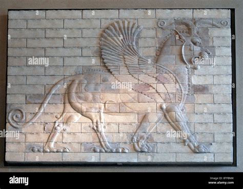 Babylonian lion. High relief. Sumerian and Babylonian art. Louvre Museum Stock Photo - Alamy