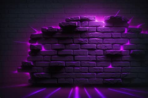 Premium Photo | A purple brick wall with a brick wall and the words purple on it.