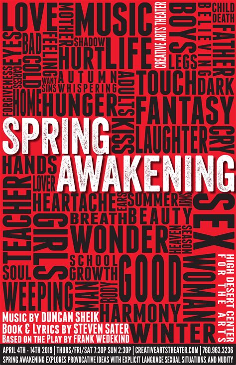 Spring Awakening - April 4th - 14th 2019 - Creative Arts Theater