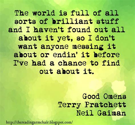 Book quote from Good Omens by Terry Pratchett and Neil Gaiman - probably the most profound and ...